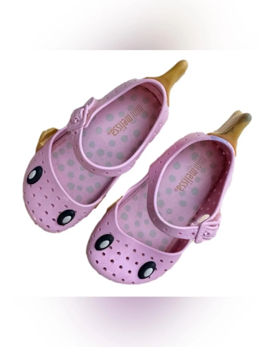 Mini Melissa Pink Fish Mary Jane Shoes Size 7 Toddler Jelly Flats Cute Coastal